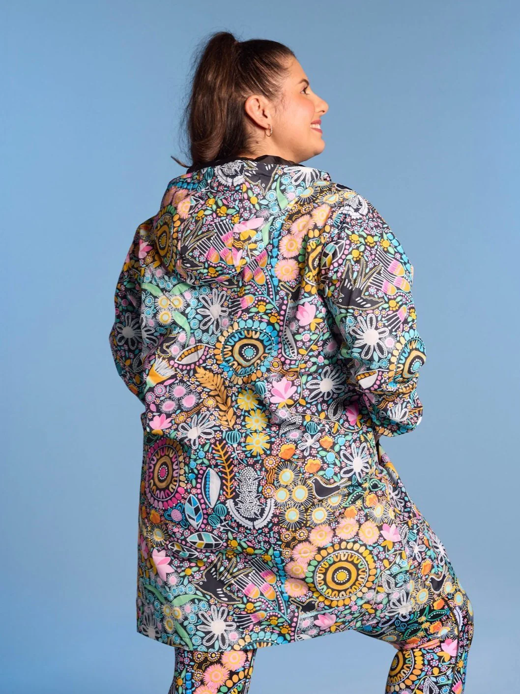 Mama Movement - Coastal Wildflowers Longline Raincoat