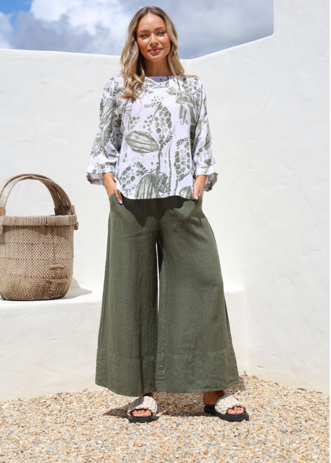 Free Angel - Adottato - Italian Linen Wide Leg Pants