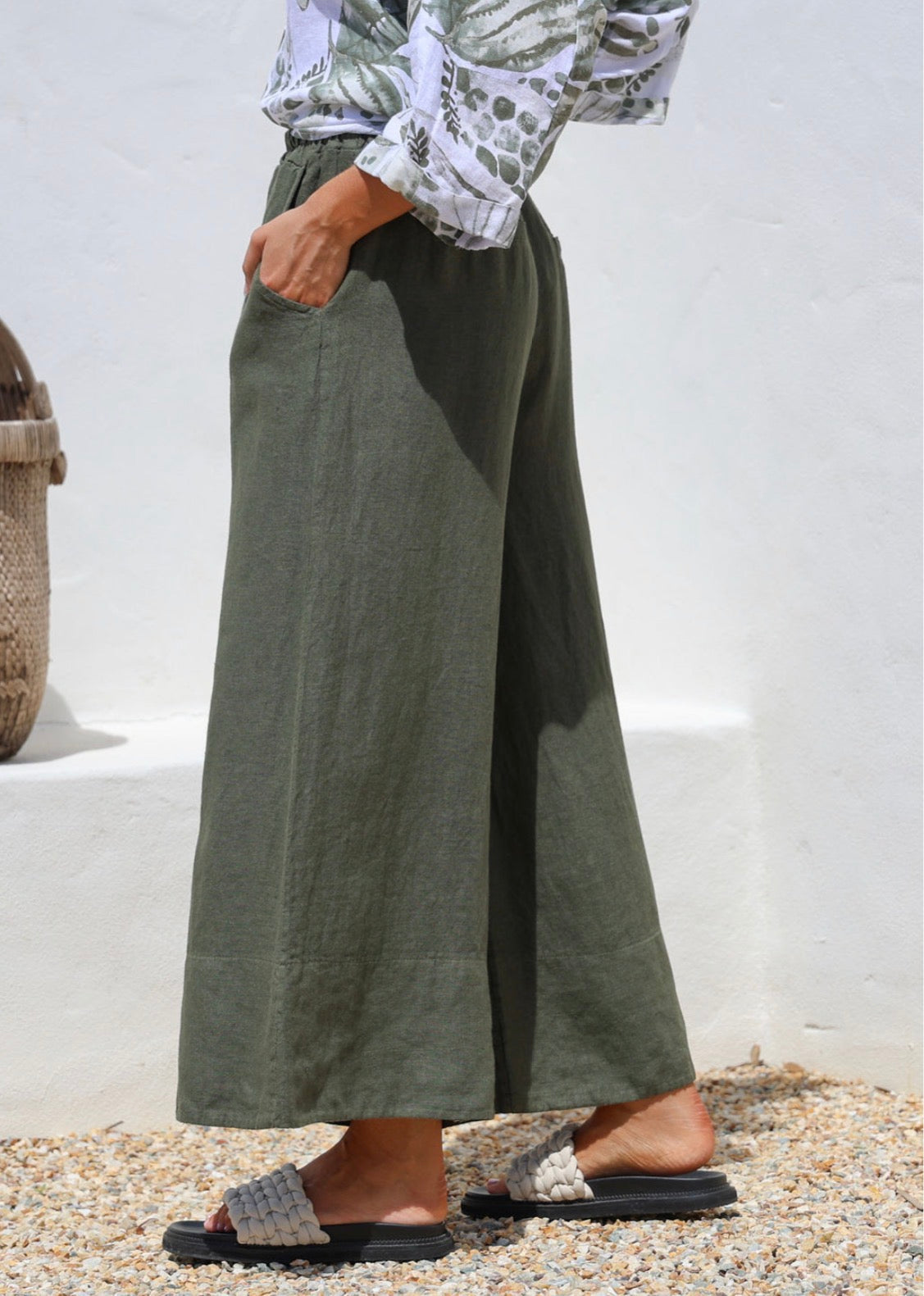 Free Angel - Adottato - Italian Linen Wide Leg Pants