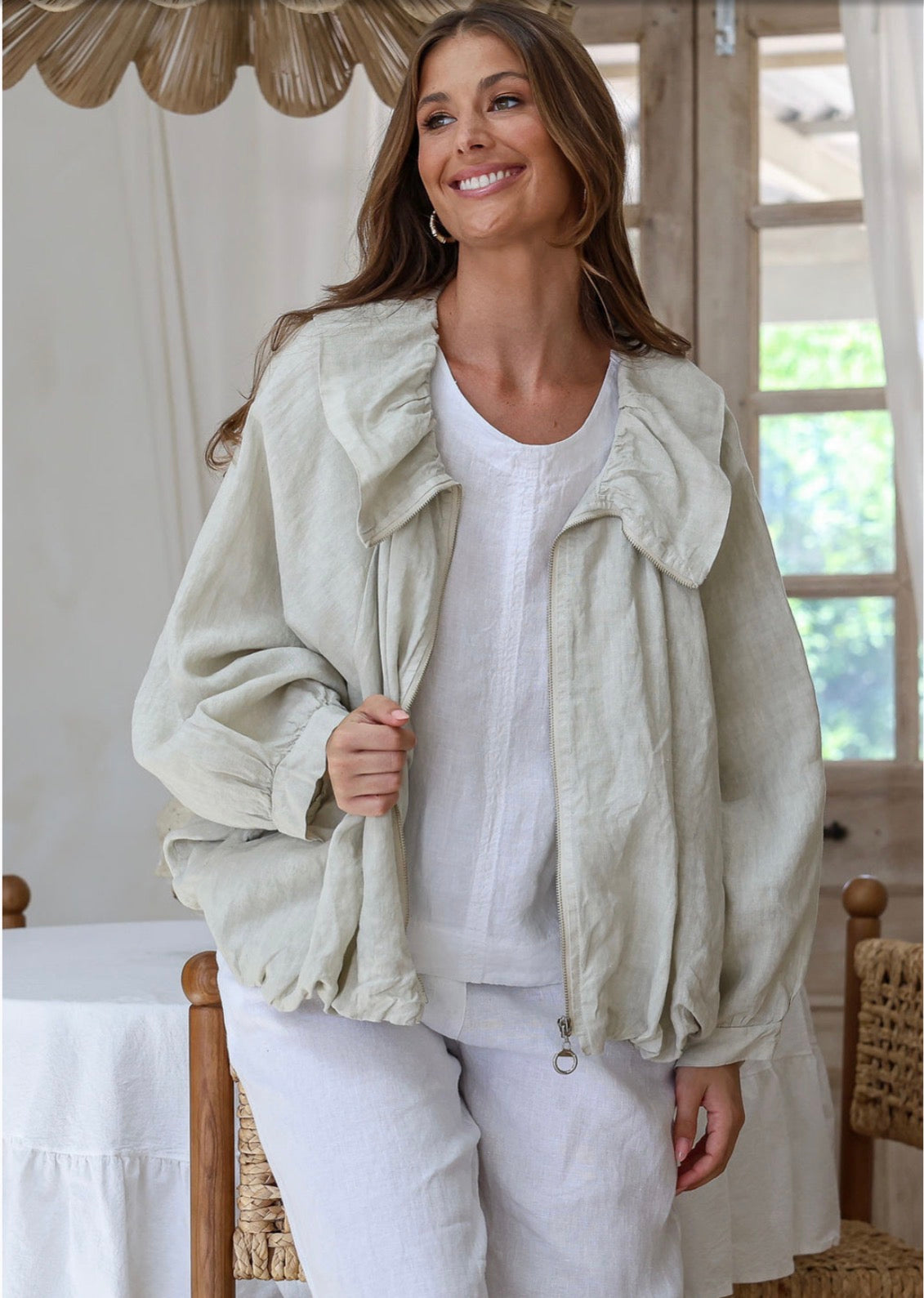 Free Angel - Gala - Italian Linen Jacket - Chocolate