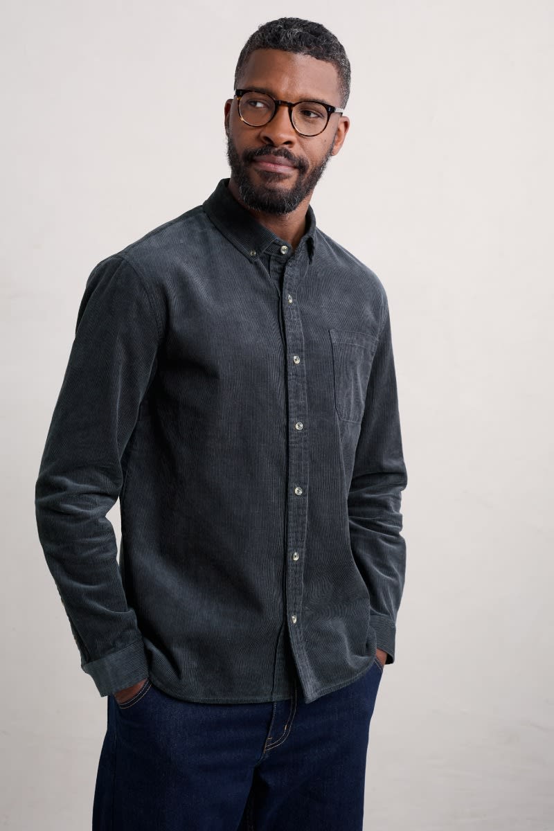 Seasalt Cornwall - Men's ‘Cannis’ Cord Shirt - Inkwell - LAST - Size S