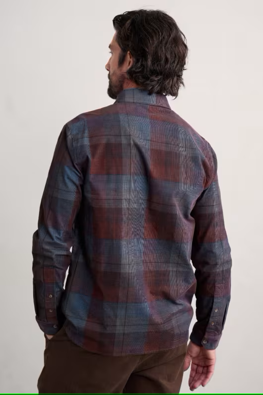 Seasalt Cornwall - - Men's ‘Shoreman’ Shirt - Long Ships Bitter Cocoa