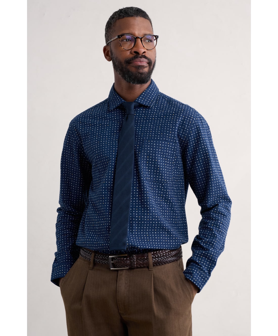 Seasalt Cornwall - Men's ‘Nanivet’ Shirt - Rock Spot French Blue - LAST - Size S