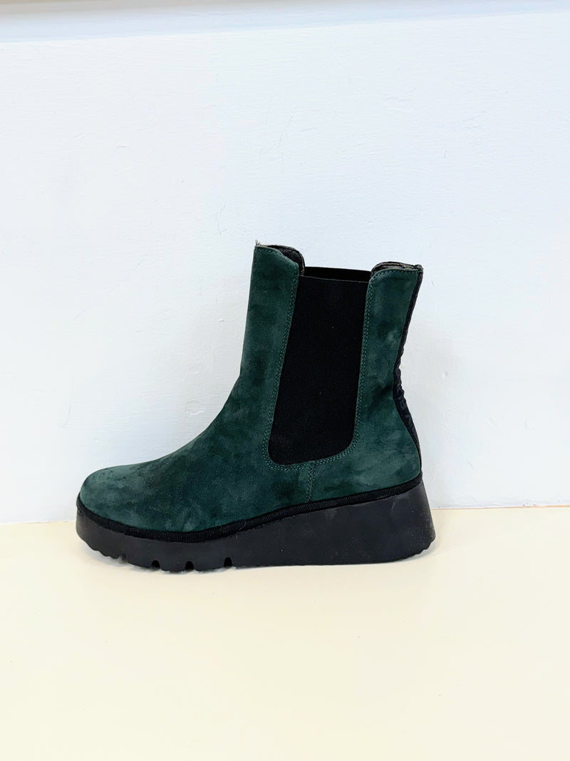 Fly London ‘Paty’ Suede Ankle Boot - Green Forest