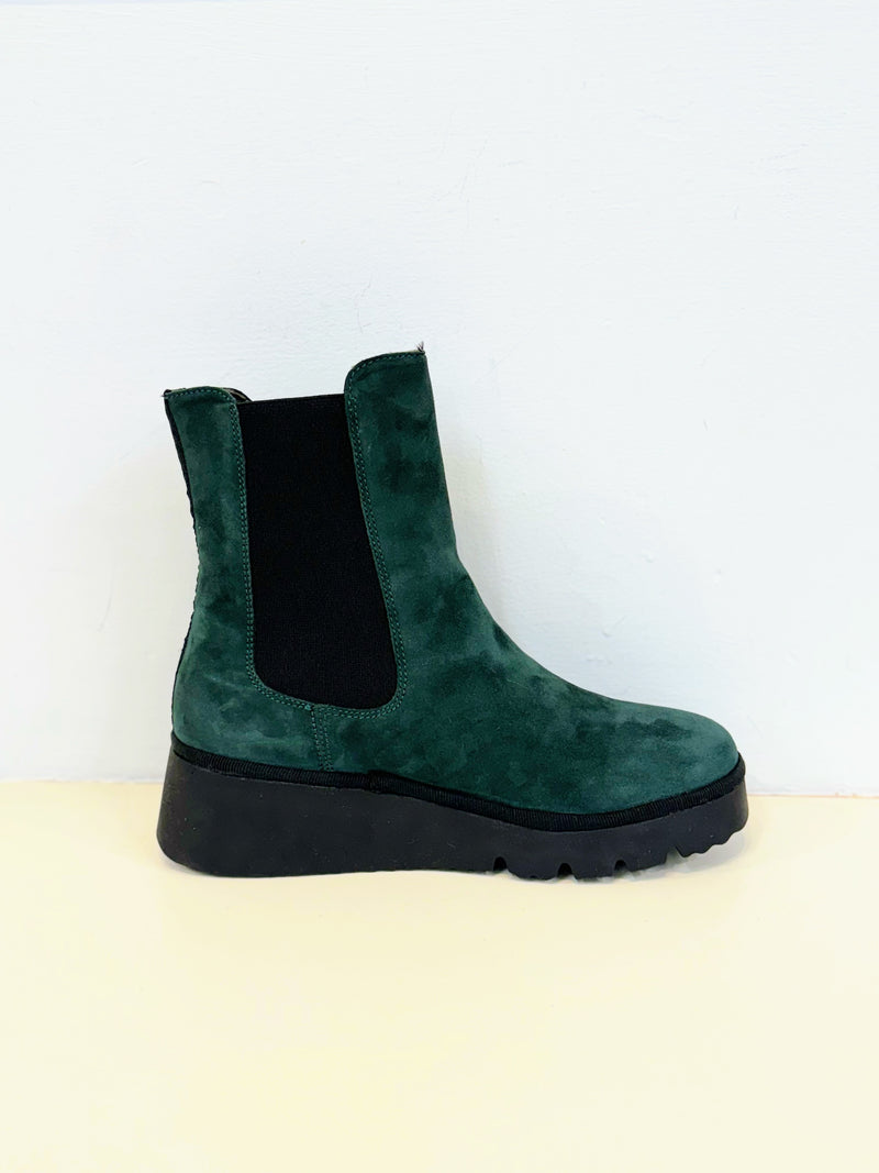 Fly London ‘Paty’ Suede Ankle Boot - Green Forest