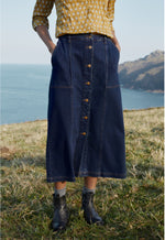 PRE-ORDER - End Of February - Seasalt Cornwall ‘Ambrose’ Skirt - Dark Rinse Wash