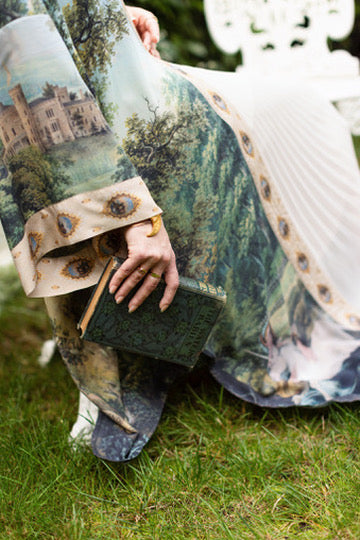 Market Of Stars - The Mythmaker - Opera Duster Bamboo Kimono Duster Robe - Landscape & Unicorn