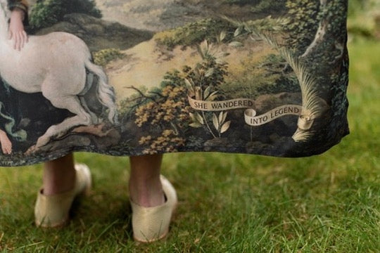 Market Of Stars - The Mythmaker - Opera Duster Bamboo Kimono Duster Robe - Landscape & Unicorn