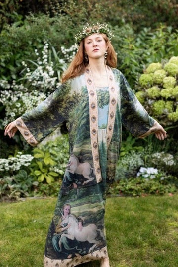 Market Of Stars - The Mythmaker - Bohéme Slip Dress - Landscape & Unicorn