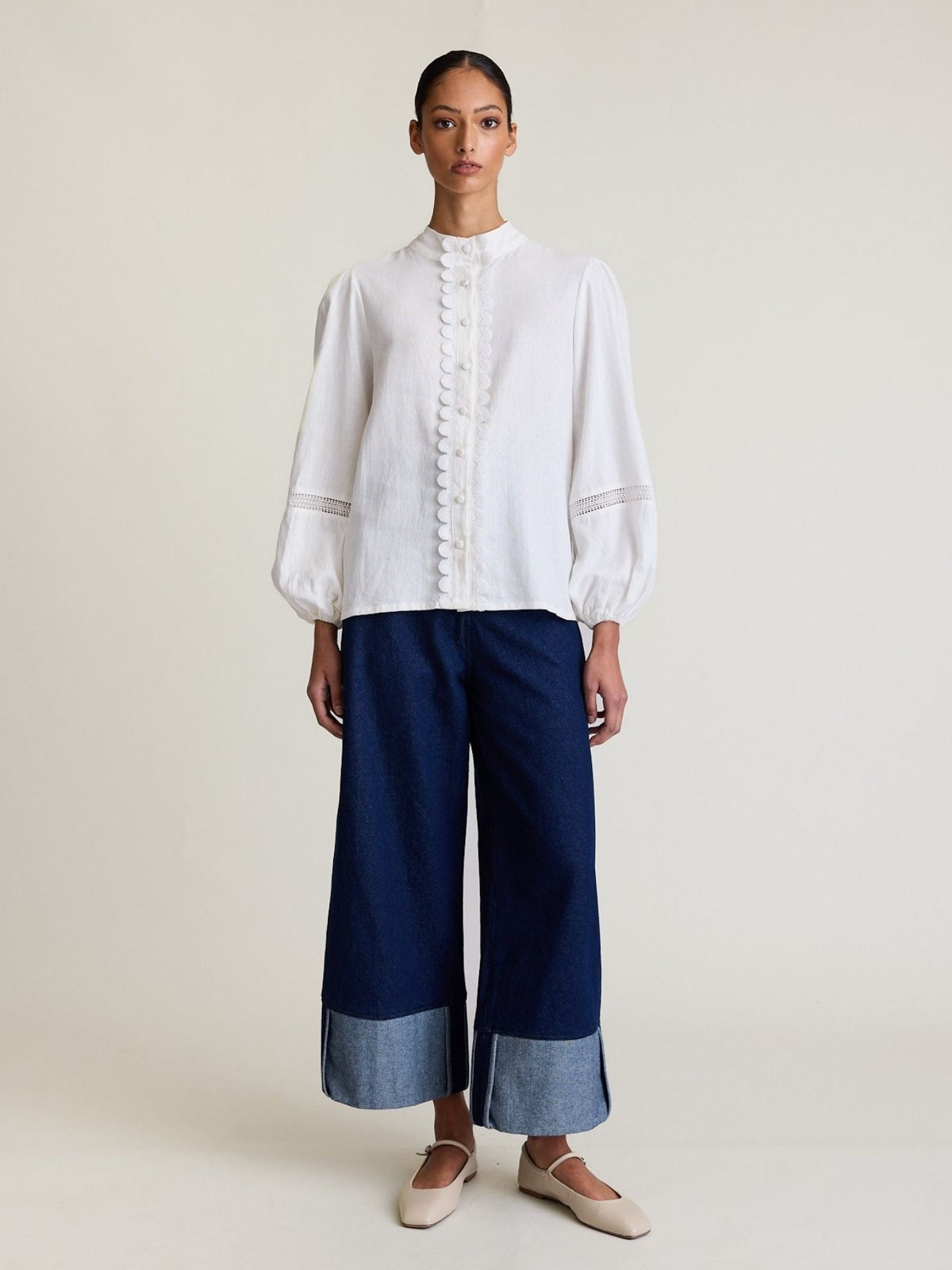 State Of Embrace ‘Twin Lace’ Blouse - Ivory - LAST ONE - Size 14