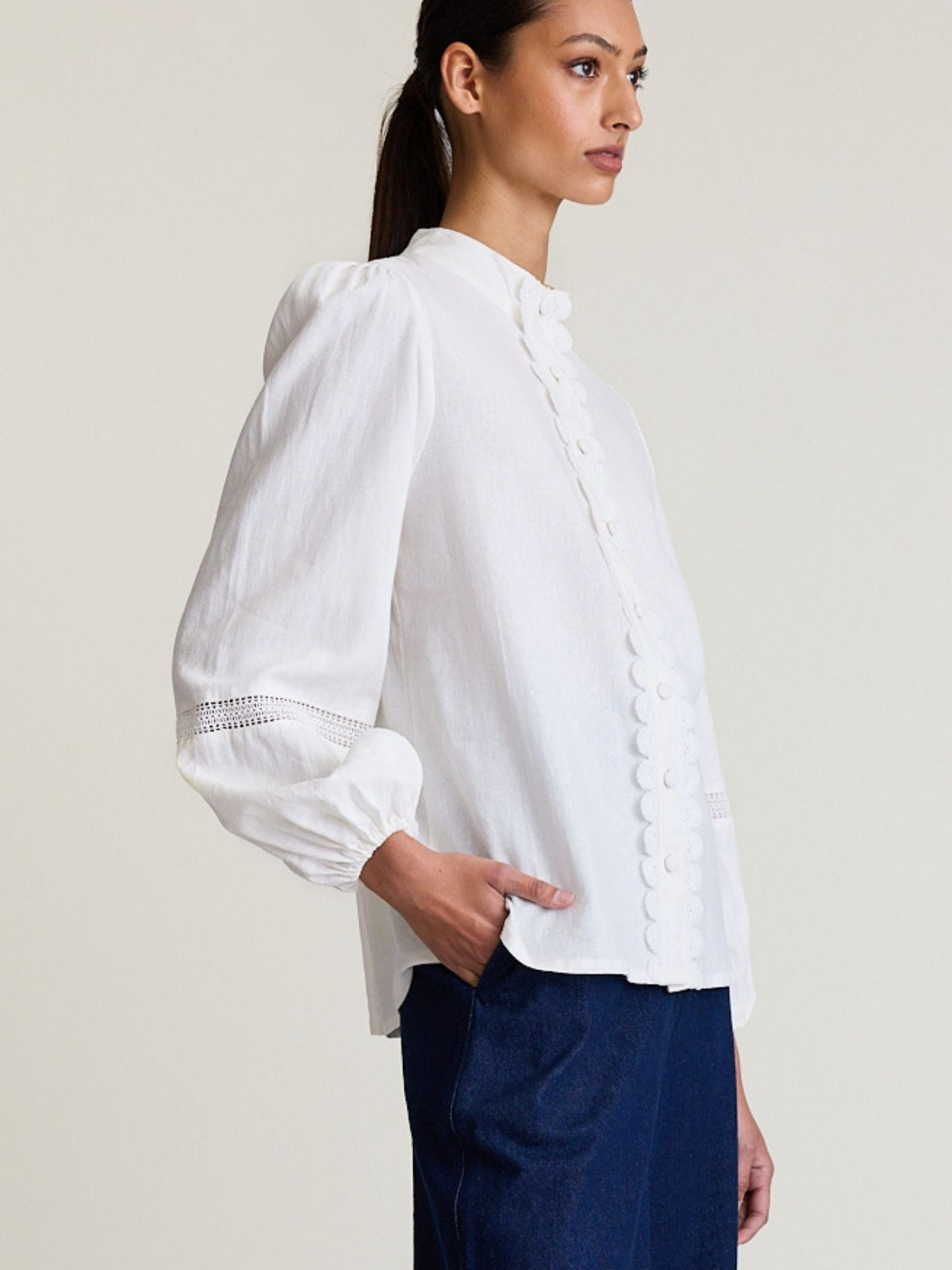 State Of Embrace ‘Twin Lace’ Blouse - Ivory - LAST ONE - Size 14