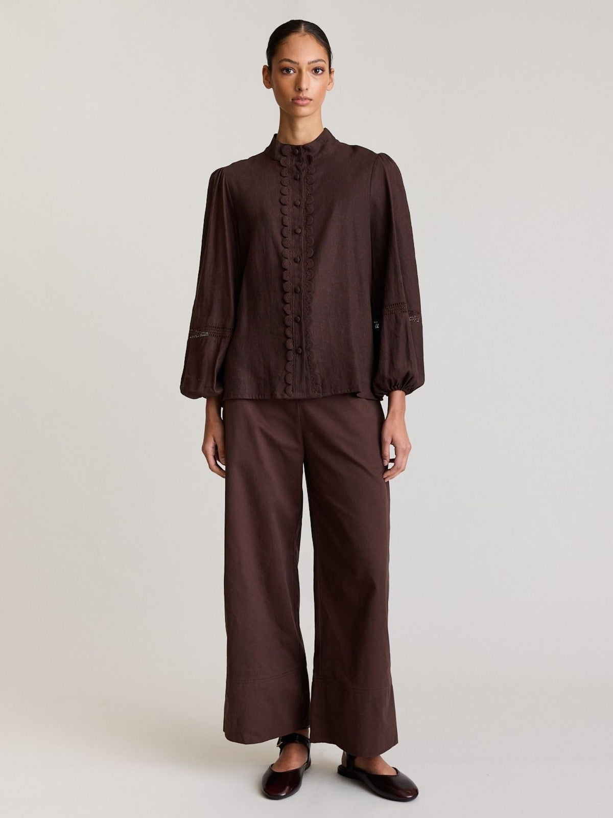 State Of Embrace ‘Twin Lace’ Blouse - Sable