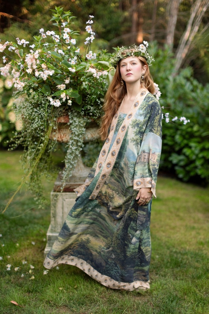 Market Of Stars - The Mythmaker - Bohéme Slip Dress - Landscape & Unicorn