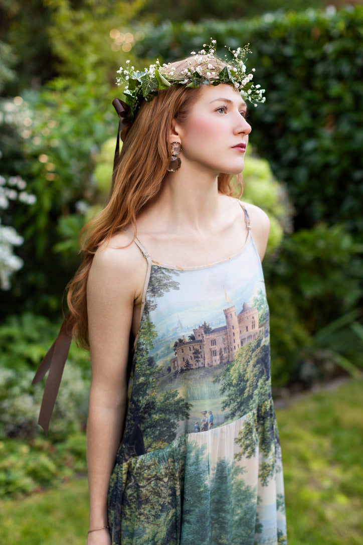Market Of Stars - The Mythmaker - Bohéme Slip Dress - Landscape & Unicorn
