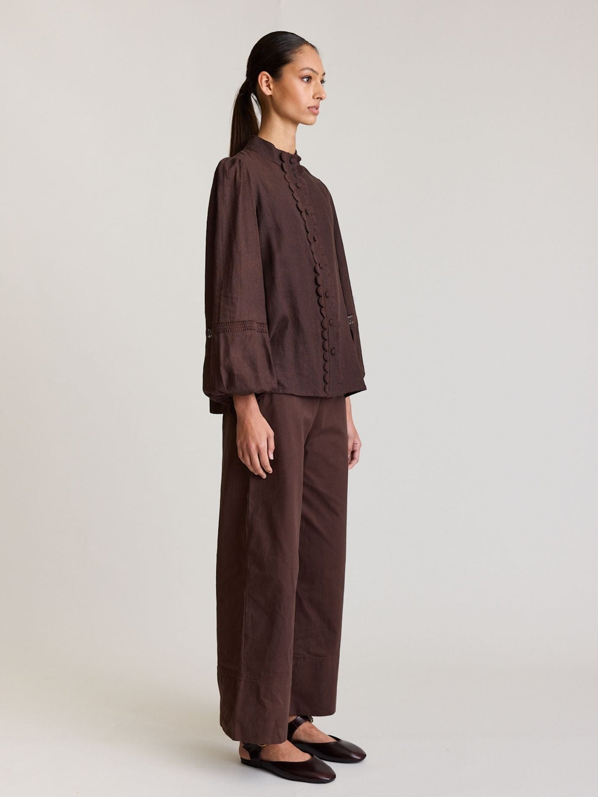 State Of Embrace ‘Twin Lace’ Blouse - Sable