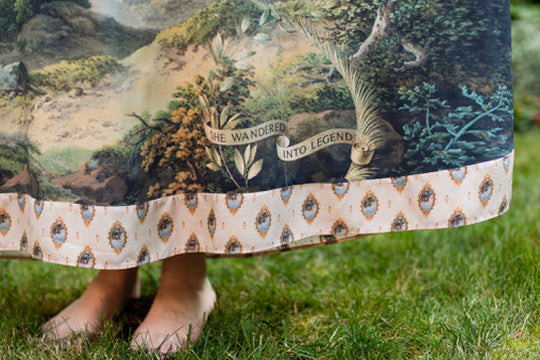 Market Of Stars - The Mythmaker - Bohéme Slip Dress - Landscape & Unicorn