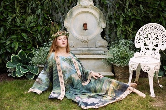 Market Of Stars - The Mythmaker - Bohéme Slip Dress - Landscape & Unicorn