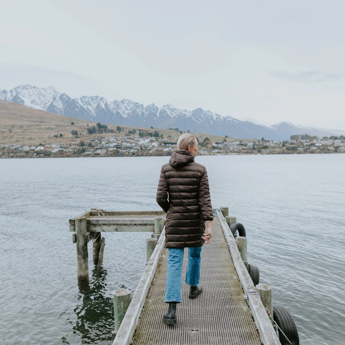 MOKE - Arnie - Reversible Puffer Duck Down Coat  - Chocolate/Palomino