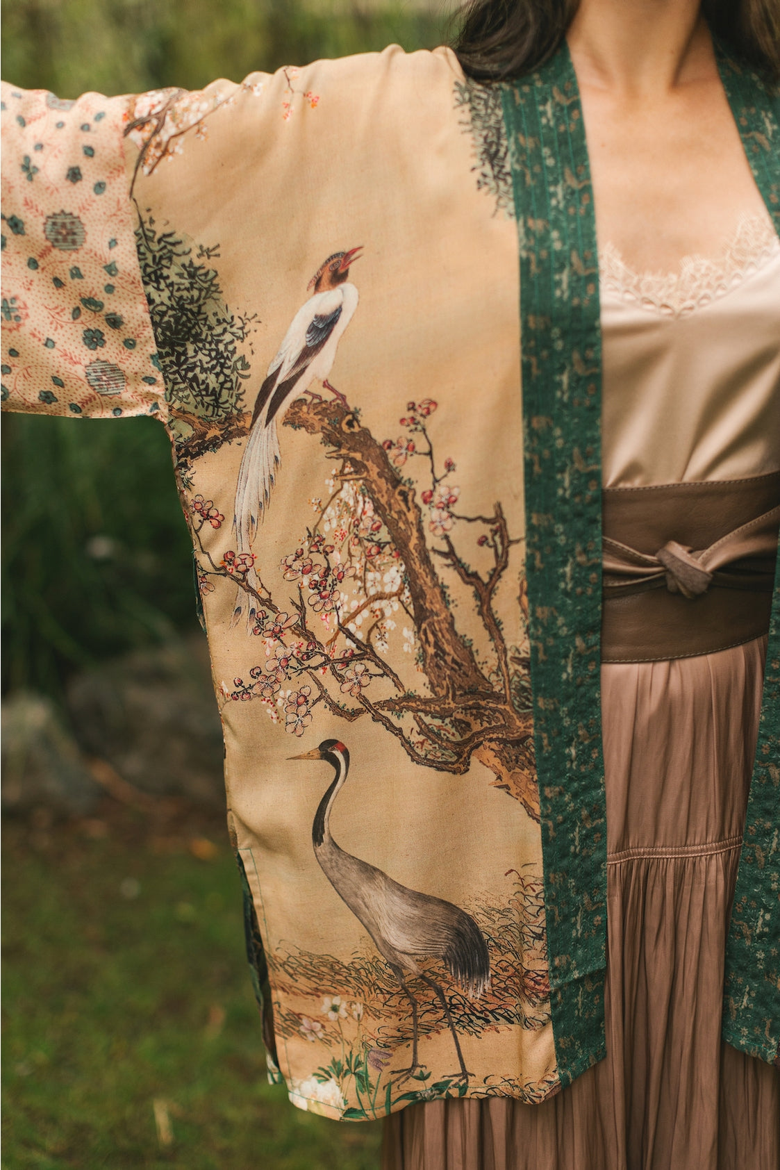 Market Of Stars - ‘Fable Matinée’ Mid-Length’ Bohemian Duster Kimono w/ Deer and Moon