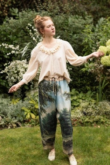 Market Of Stars - The Mythmaker - Linen Crop Artist Pant - Pastoral Landscape