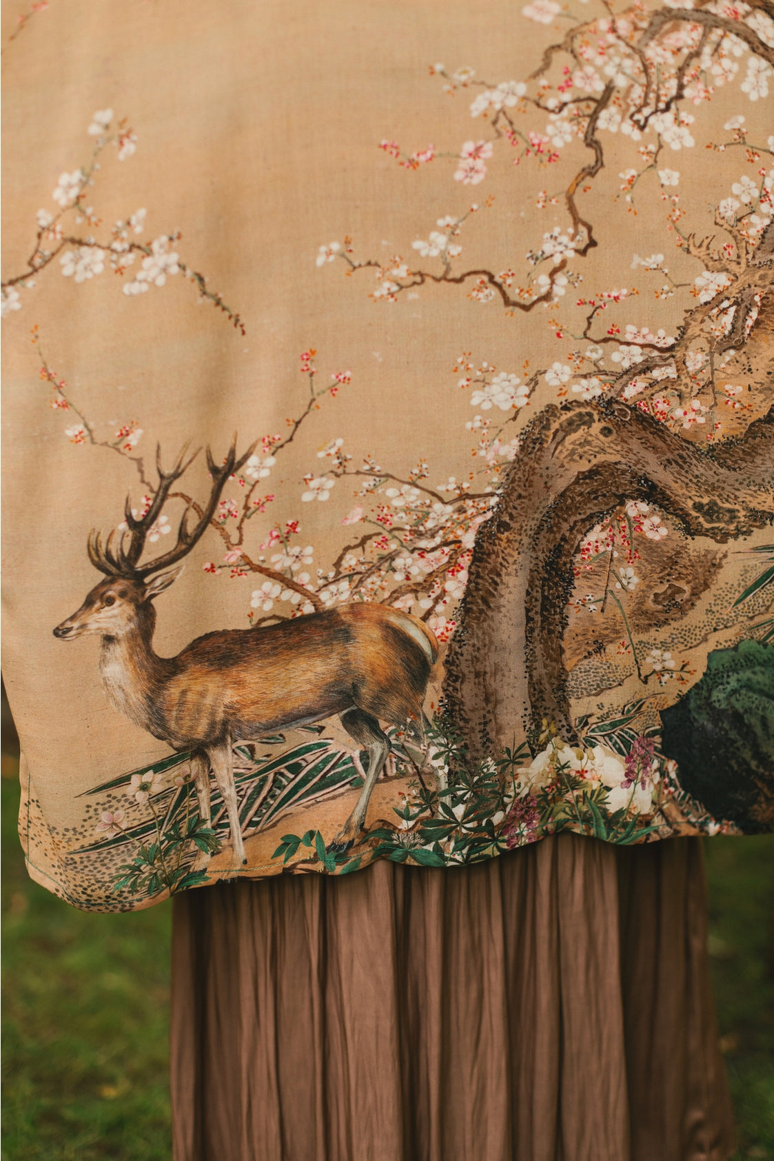 Market Of Stars - ‘Fable Matinée’ Mid-Length’ Bohemian Duster Kimono w/ Deer and Moon