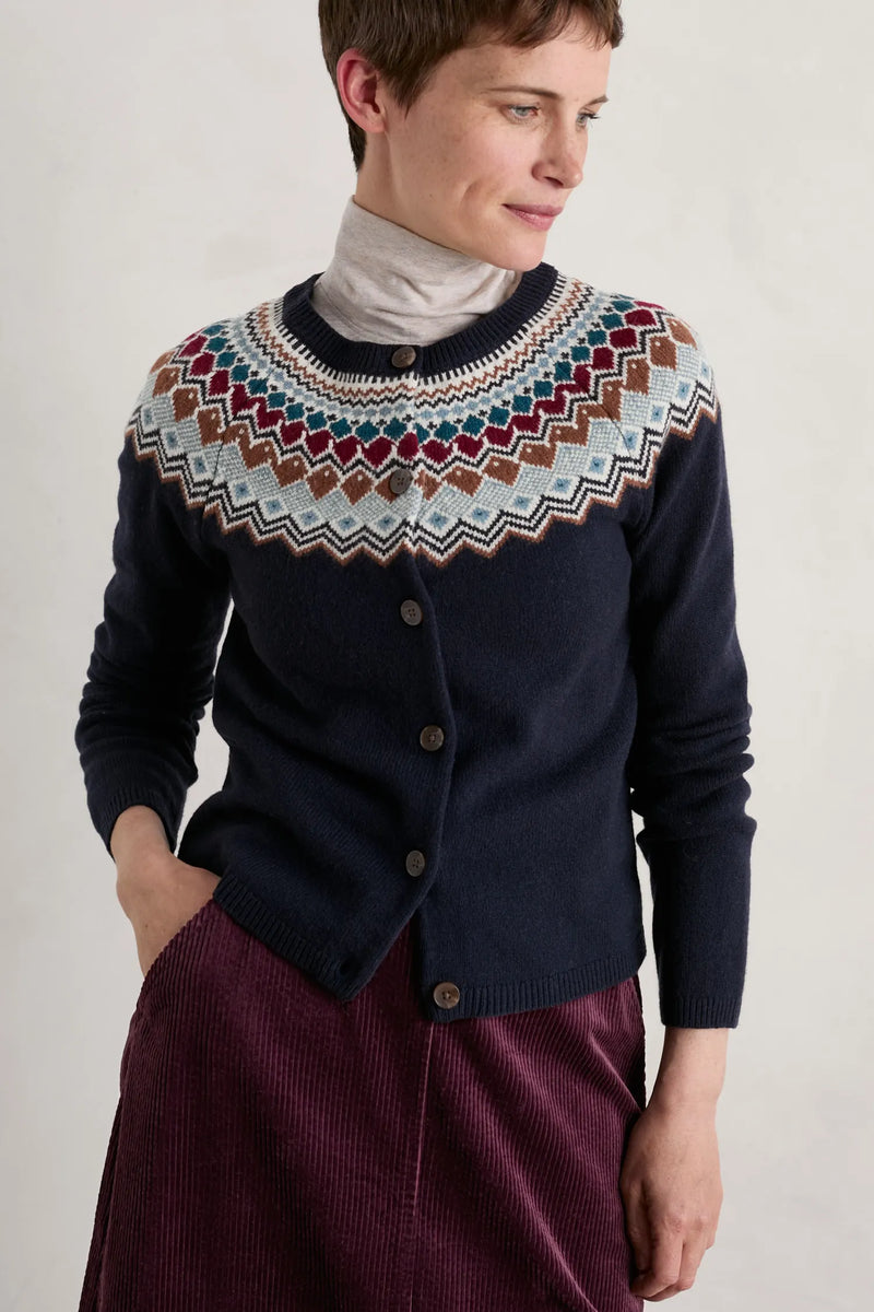 PRE-ORDER - End Of February - Seasalt Cornwall ‘Holly Blue’ Cardigan - Andrena Maritime Mix