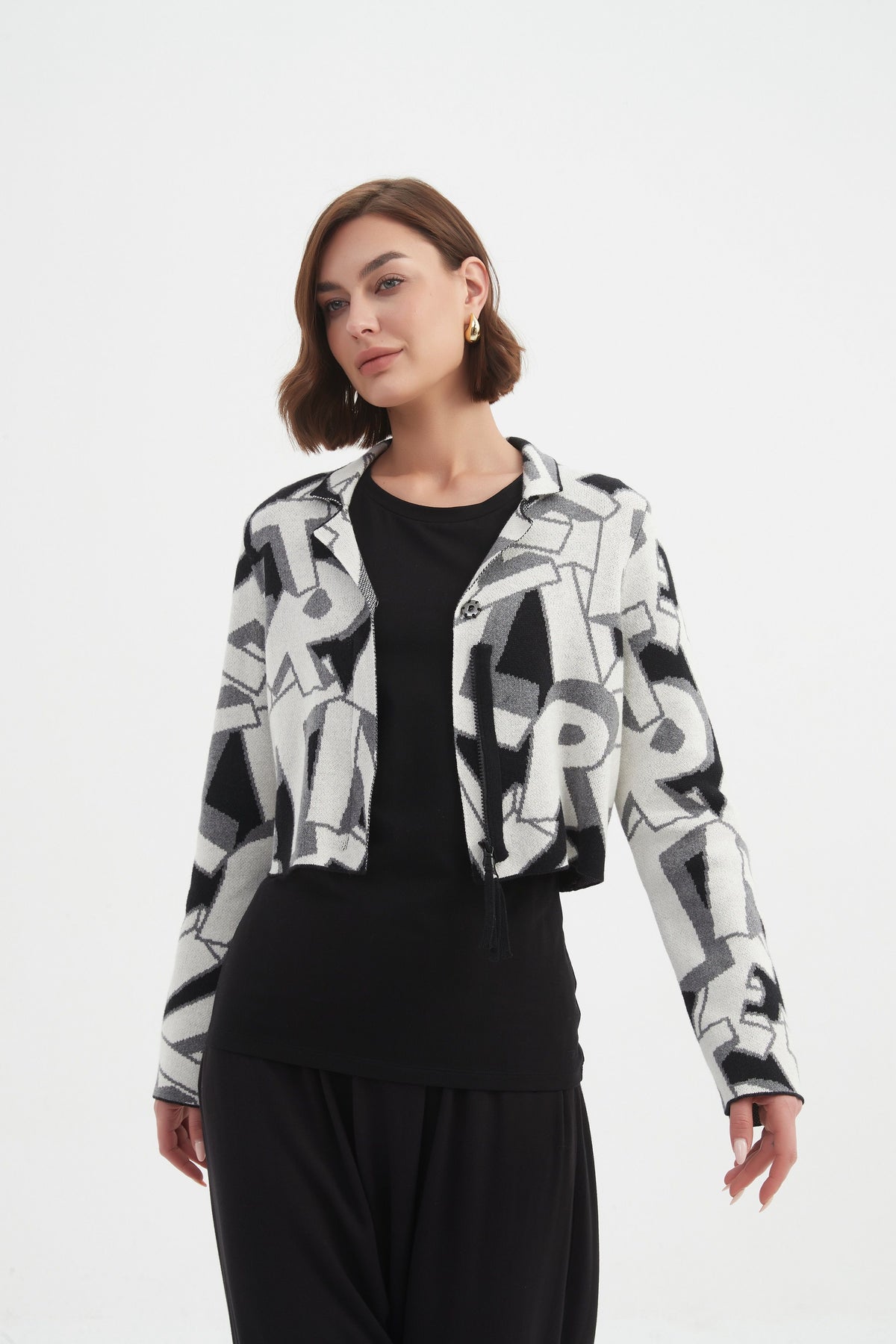 Tirelli Letter Block Zip Cardigan  - Various Colours