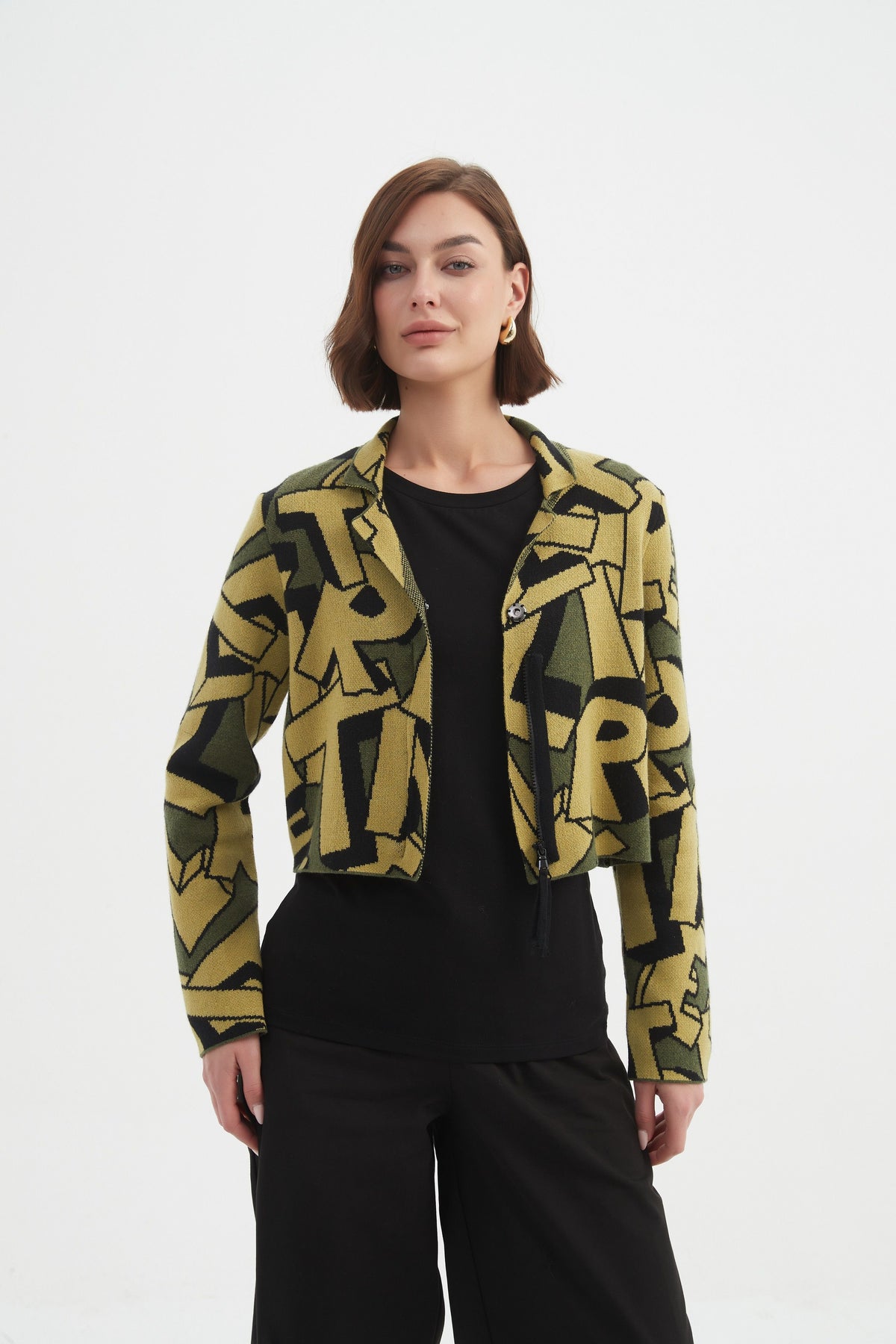 Tirelli Letter Block Zip Cardigan  - Various Colours