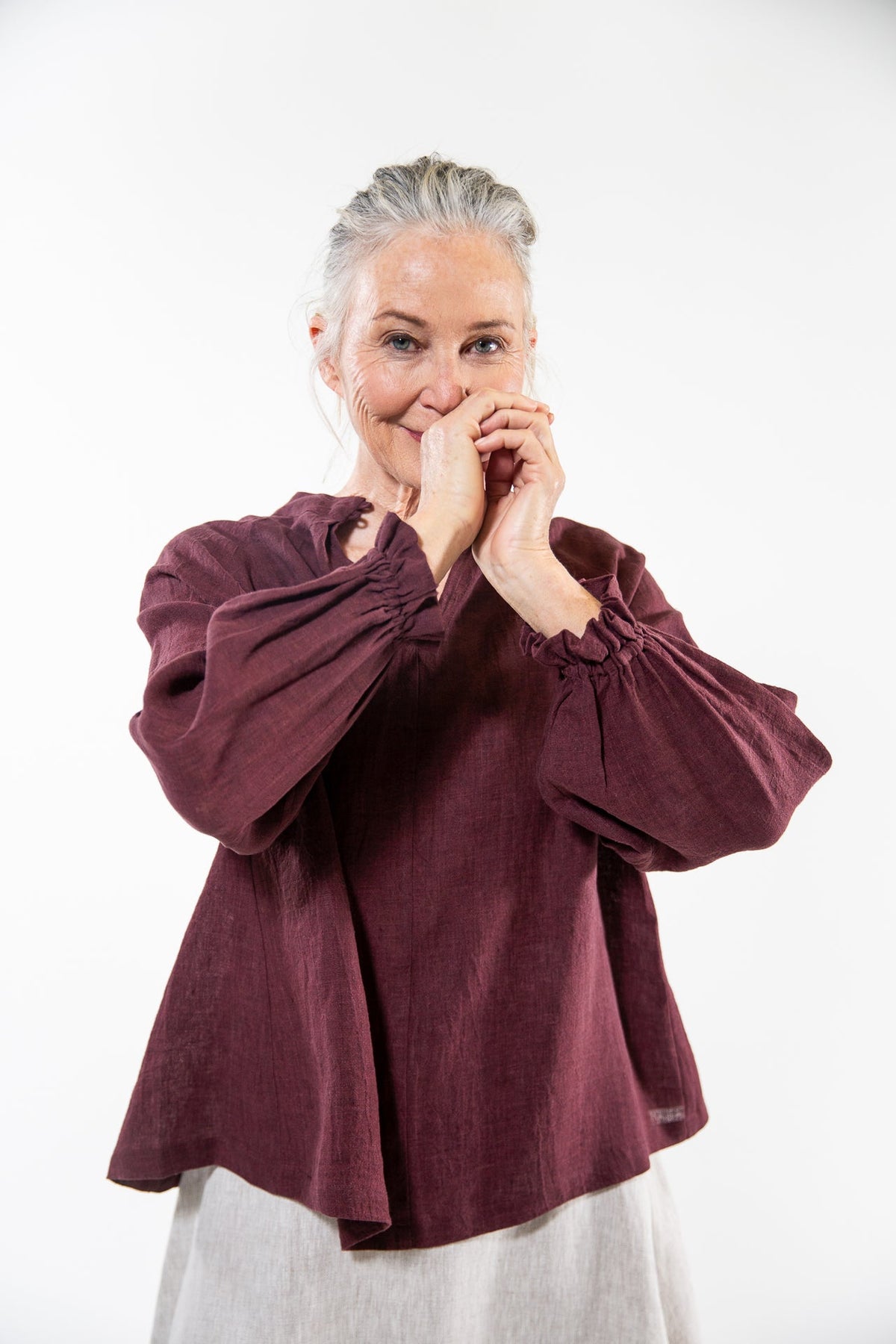 Eva’s Sunday ‘Leonie’ Linen Top - Merlot