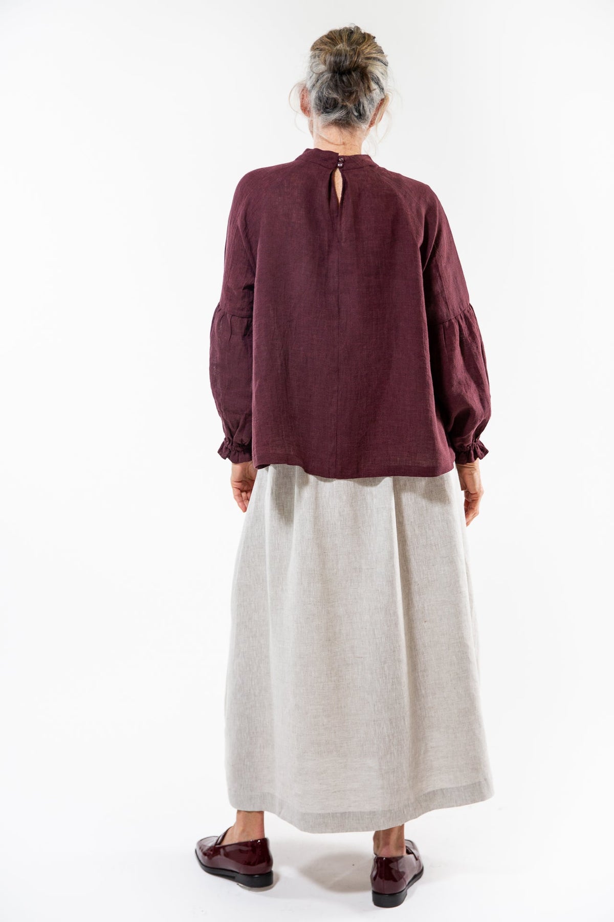 Eva’s Sunday ‘Leonie’ Linen Top - Merlot