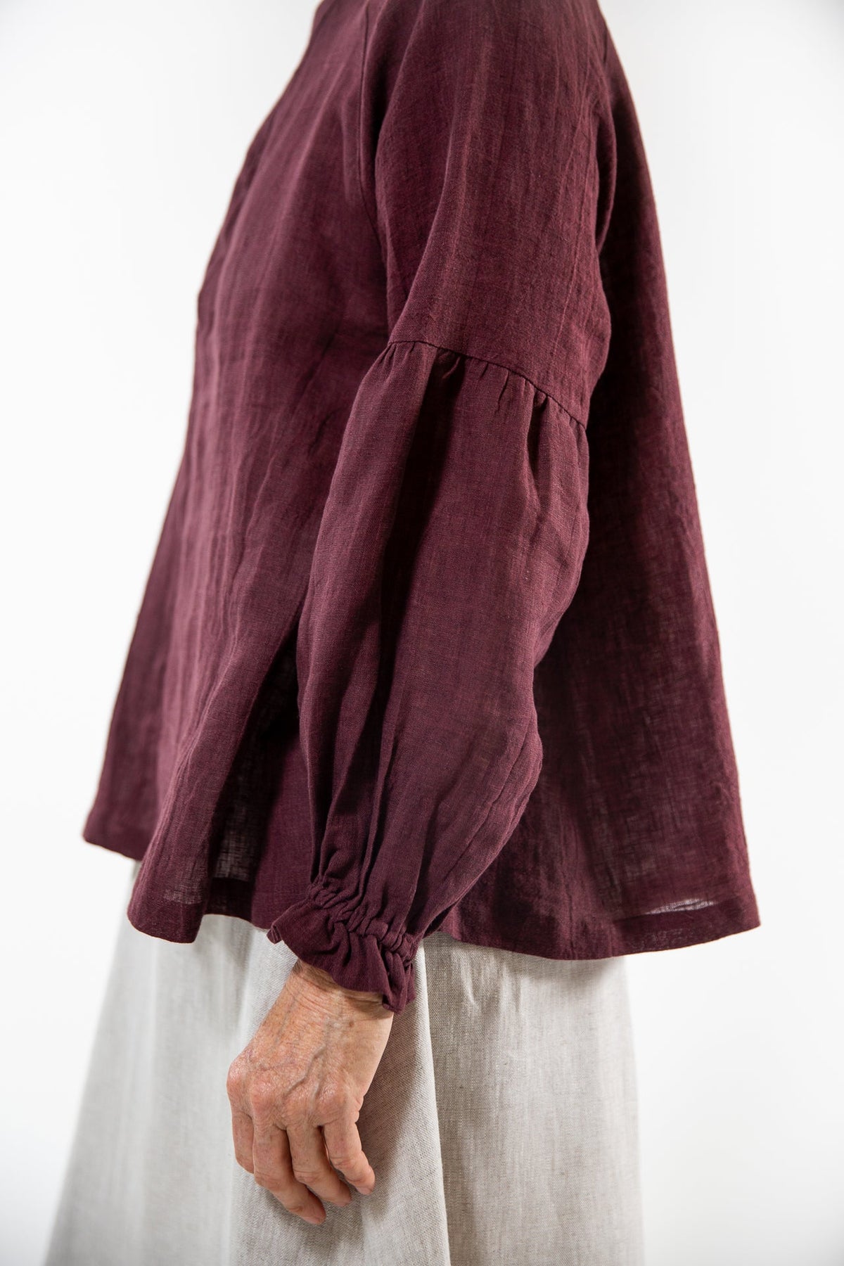 Eva’s Sunday ‘Leonie’ Linen Top - Merlot