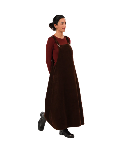 Montaigne - Corduroy Cotton Midi Overall Pinafore Style Dress - Size 8-12