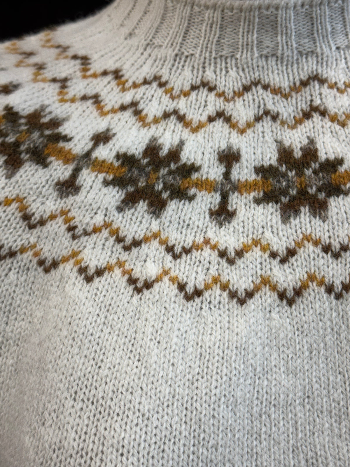 Harley of Scotland - Yoke Fairisle Jumper - Snow White