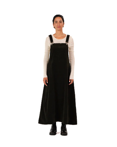 Montaigne - Corduroy Cotton Midi Overall Pinafore Style Dress - Size 8-12
