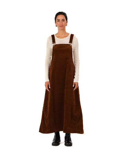Montaigne - Corduroy Cotton Midi Overall Pinafore Style Dress - Size 8-12