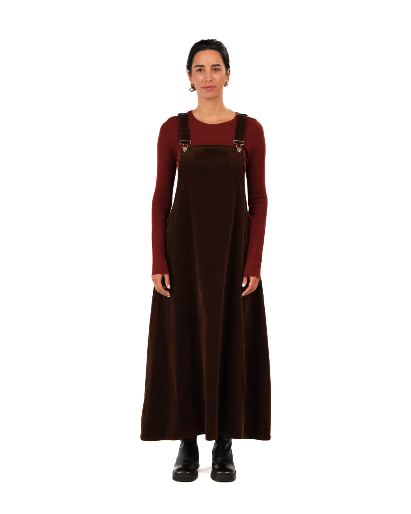 Montaigne - Corduroy Cotton Midi Overall Pinafore Style Dress - Size 8-12