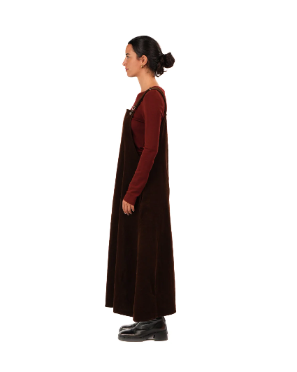 Montaigne - Corduroy Cotton Midi Overall Pinafore Style Dress - Size 8-12