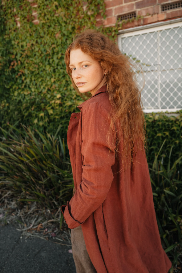 Montaigne - French Linen Button-Through Jacket - Peter Pan Collar