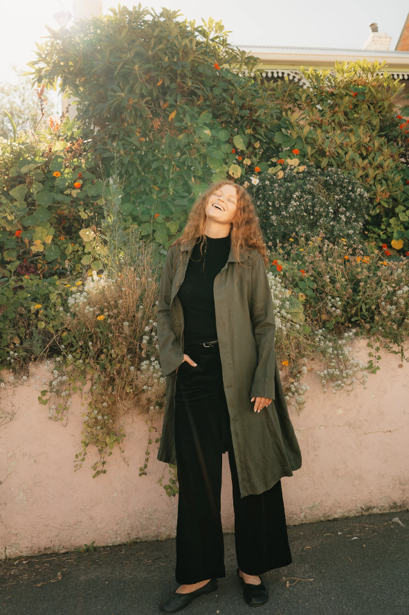 Montaigne - French Linen Button-Through Jacket - Peter Pan Collar