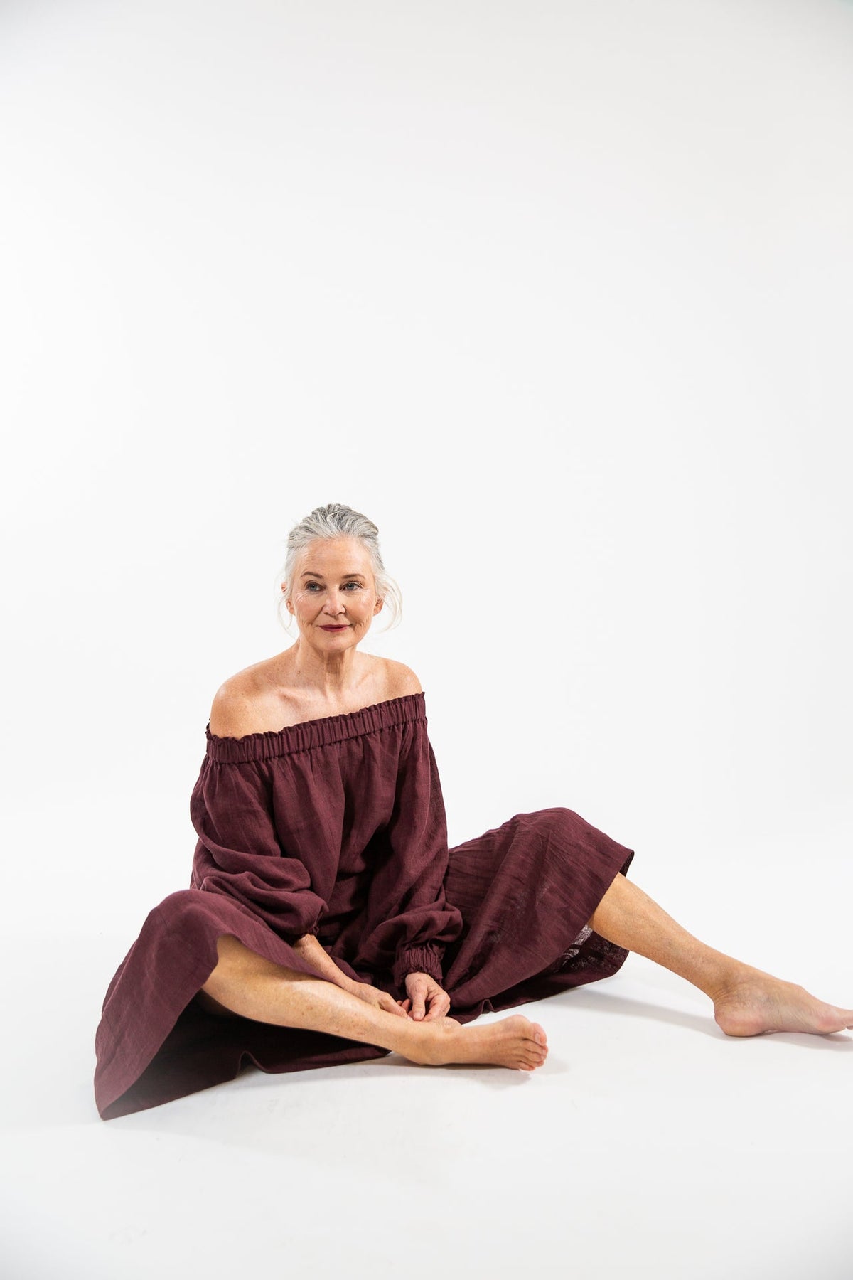 Eva’s Sunday ‘Louella’ Linen Top - Merlot