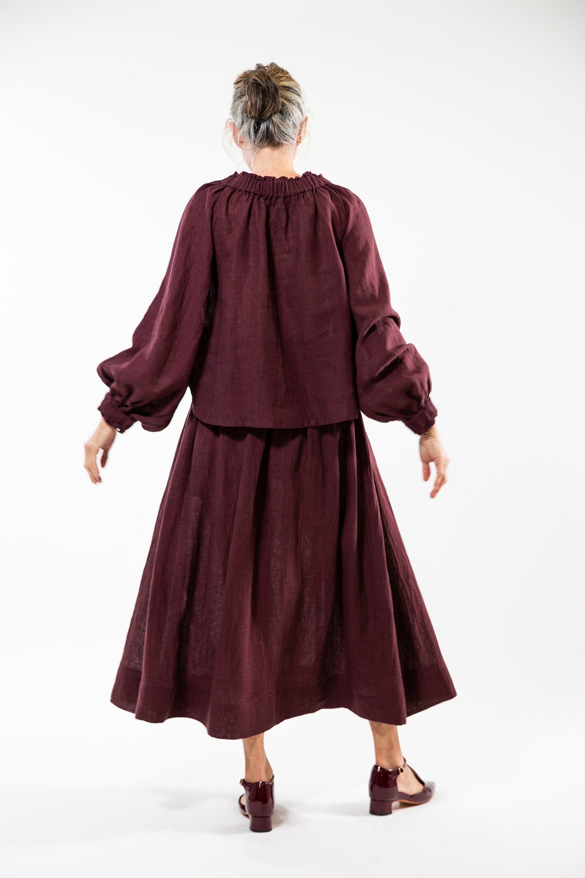 Eva’s Sunday ‘Louella’ Linen Top - Merlot