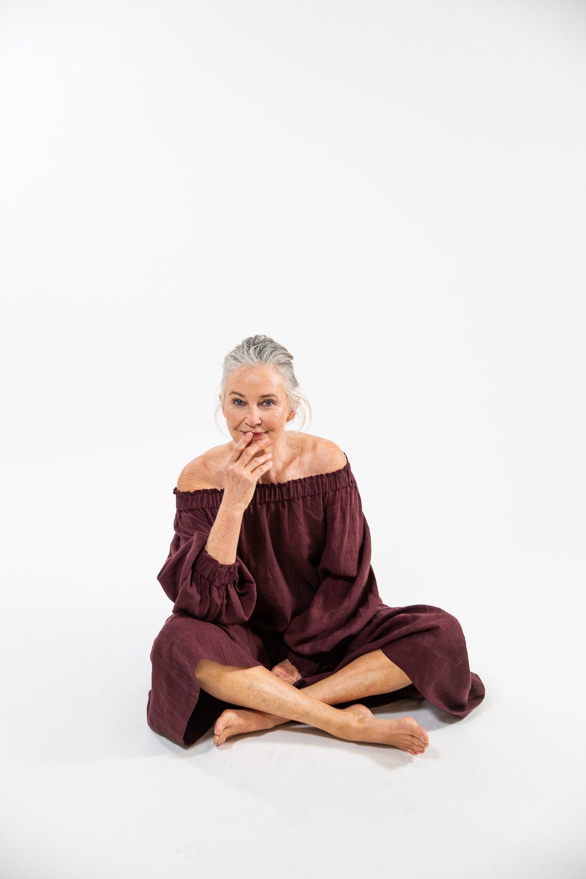 Eva’s Sunday ‘Louella’ Linen Top - Merlot