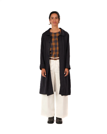 Montaigne - Ava - French Linen Cami Top - Blue Tweed Check