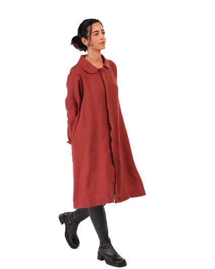 Montaigne - French Linen Button-Through Jacket - Peter Pan Collar