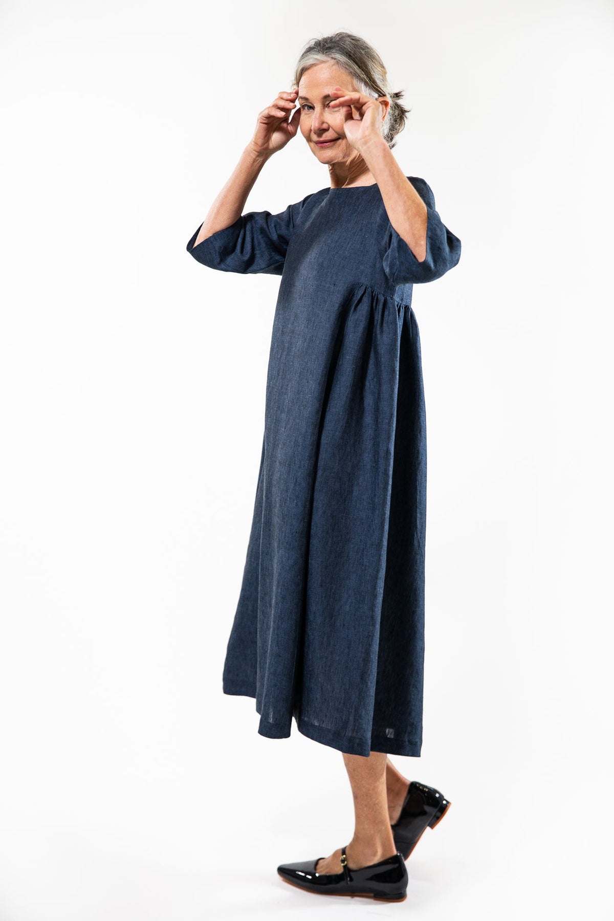 Eva’s Sunday ‘Ottie’ Linen Dress - Navy - LAST ONE - Size XS