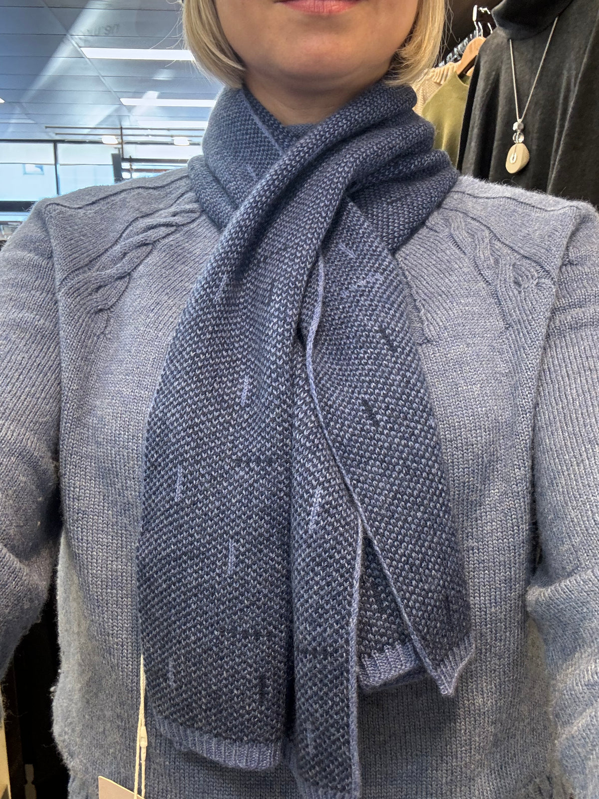 Flo Stone Cashmere Merino Luxe 2 Tone Keyhole Scarf - Various Colours