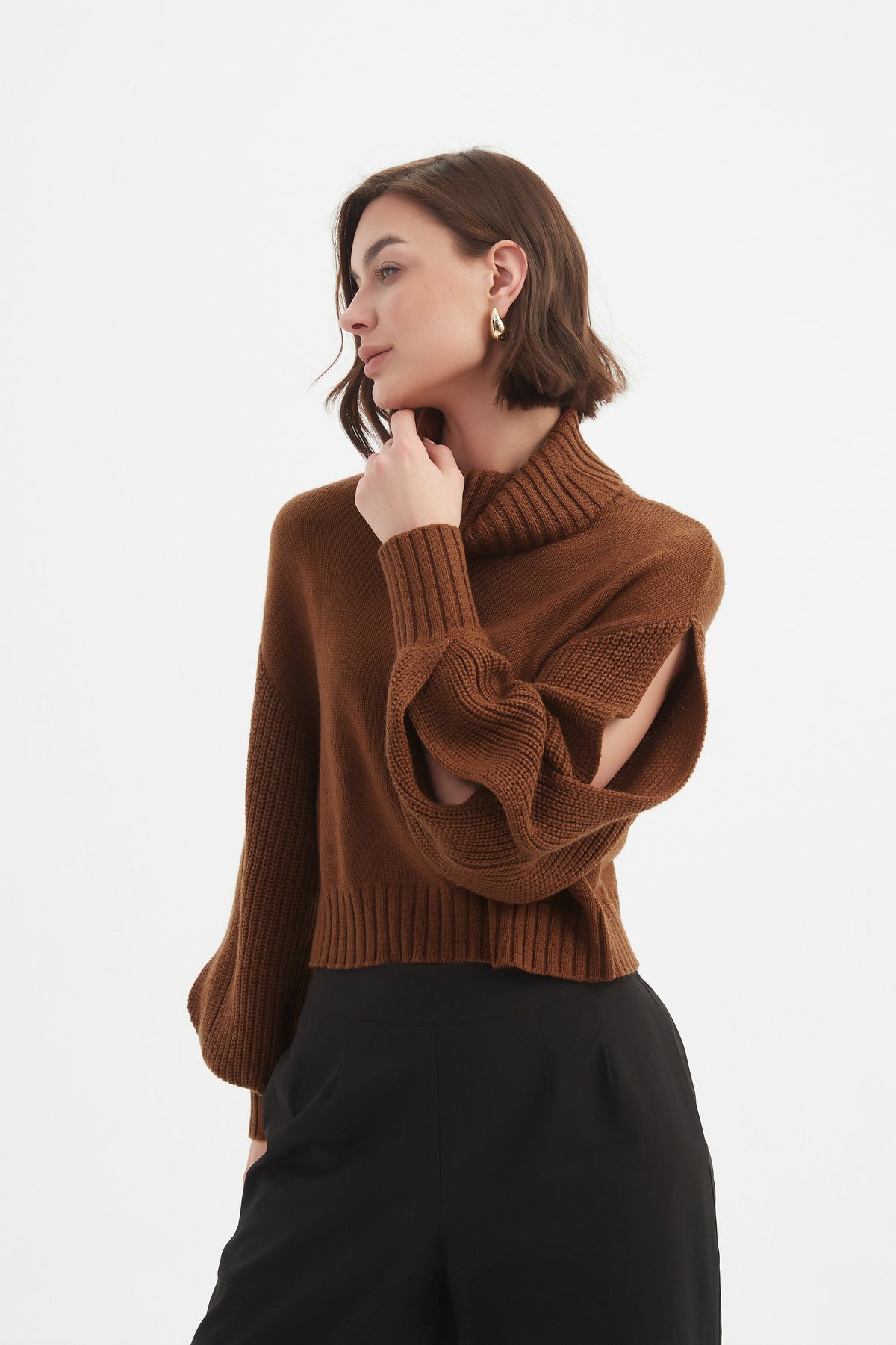 Tirelli Balloon Sleeve Knit - Chestnut - Last One - Large