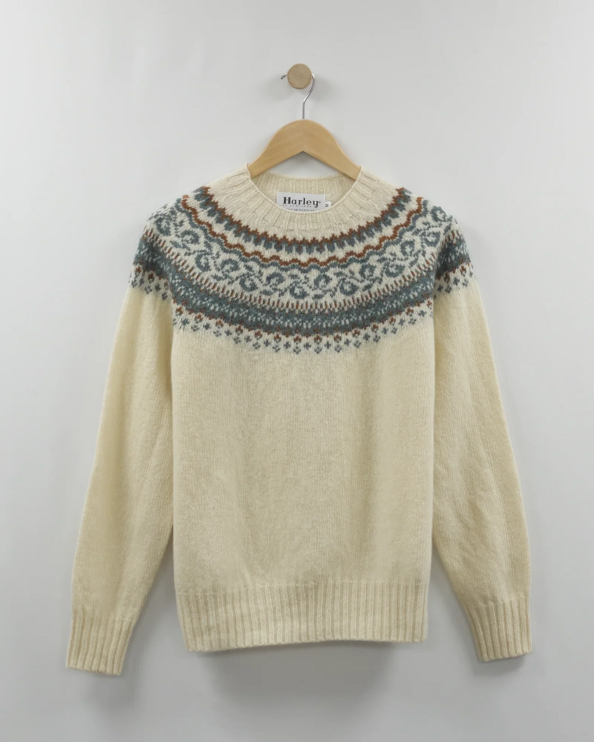 Harley of Scotland - Pretty Fairisle Jumper - Vanilla