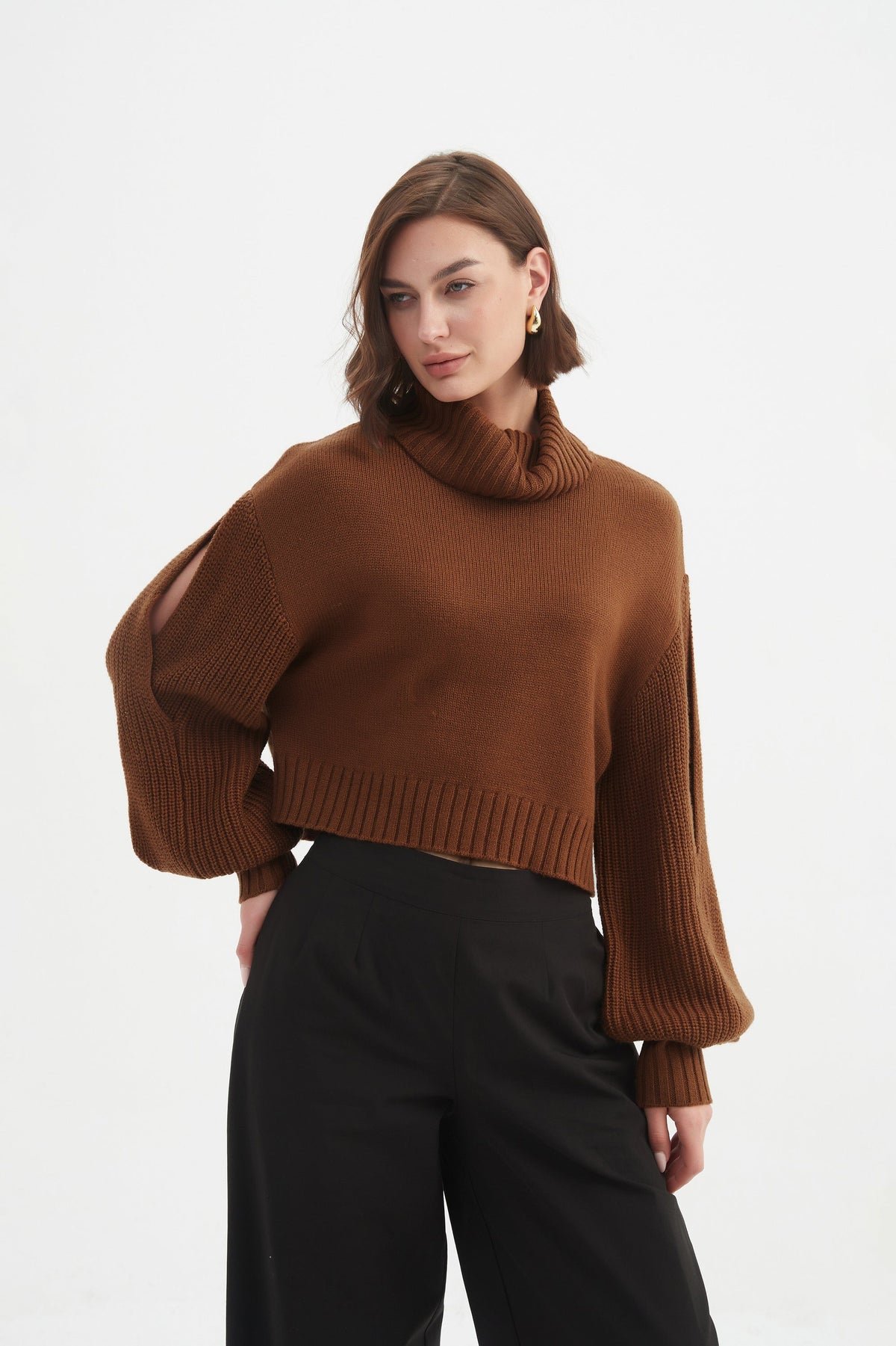 Tirelli Balloon Sleeve Knit - Chestnut - Last One - Large