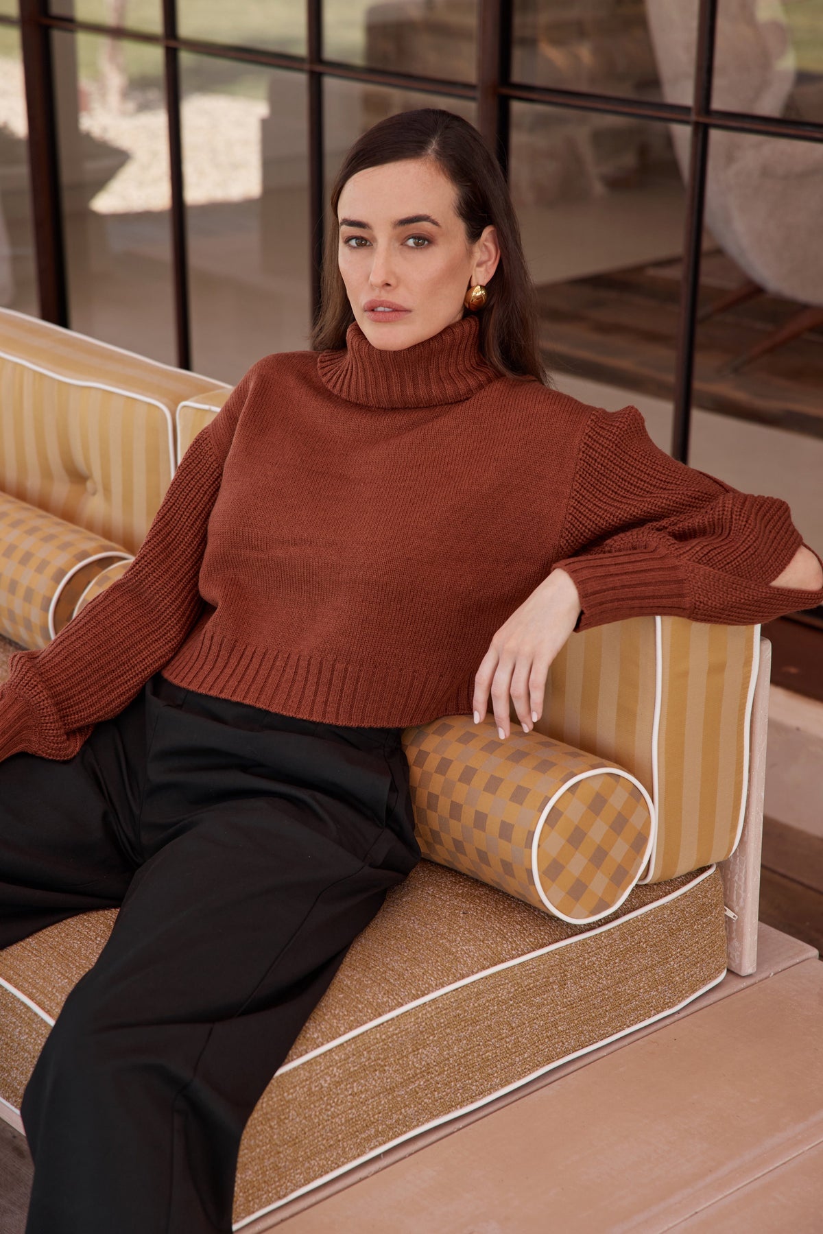 Tirelli Balloon Sleeve Knit - Chestnut - Last One - Large